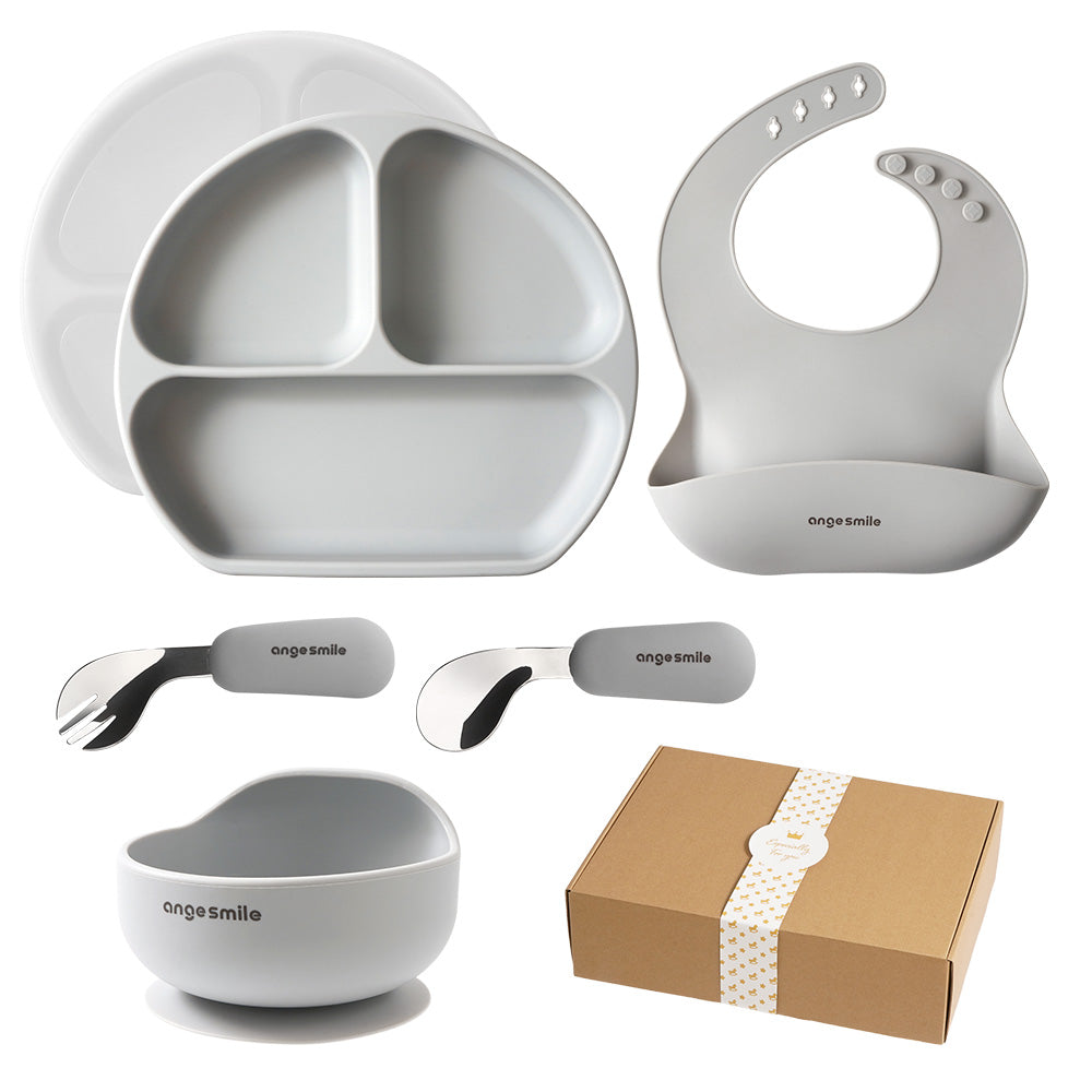 ベビー キッズ シリコン 食器6点セット ギフトBOX ひっくり返り防止