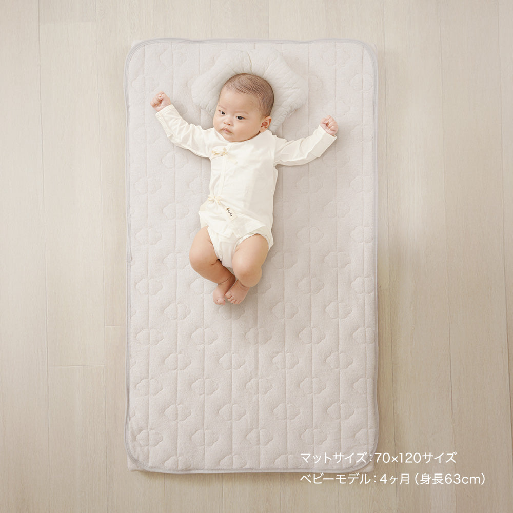 ちゃいなび 洗える ベビー布団 7点セット 60×90cm 収納ケース付き 雲