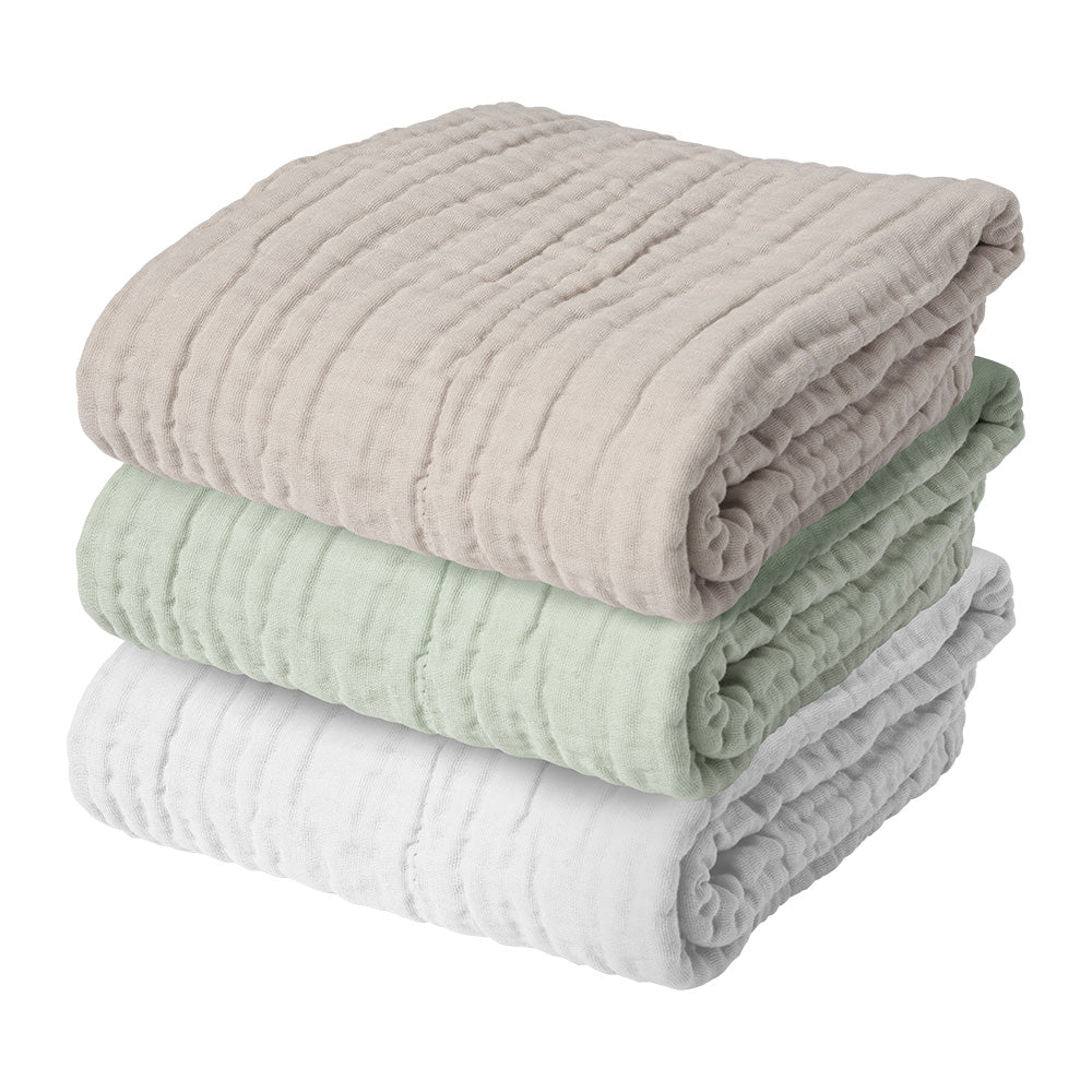 ウォームケット、ガーゼケット、東洋紡タオルセット（3点まとめ買い） イブルガーゼケット 3枚セット 綿100% 速乾 6重ガーゼ 105×105cm