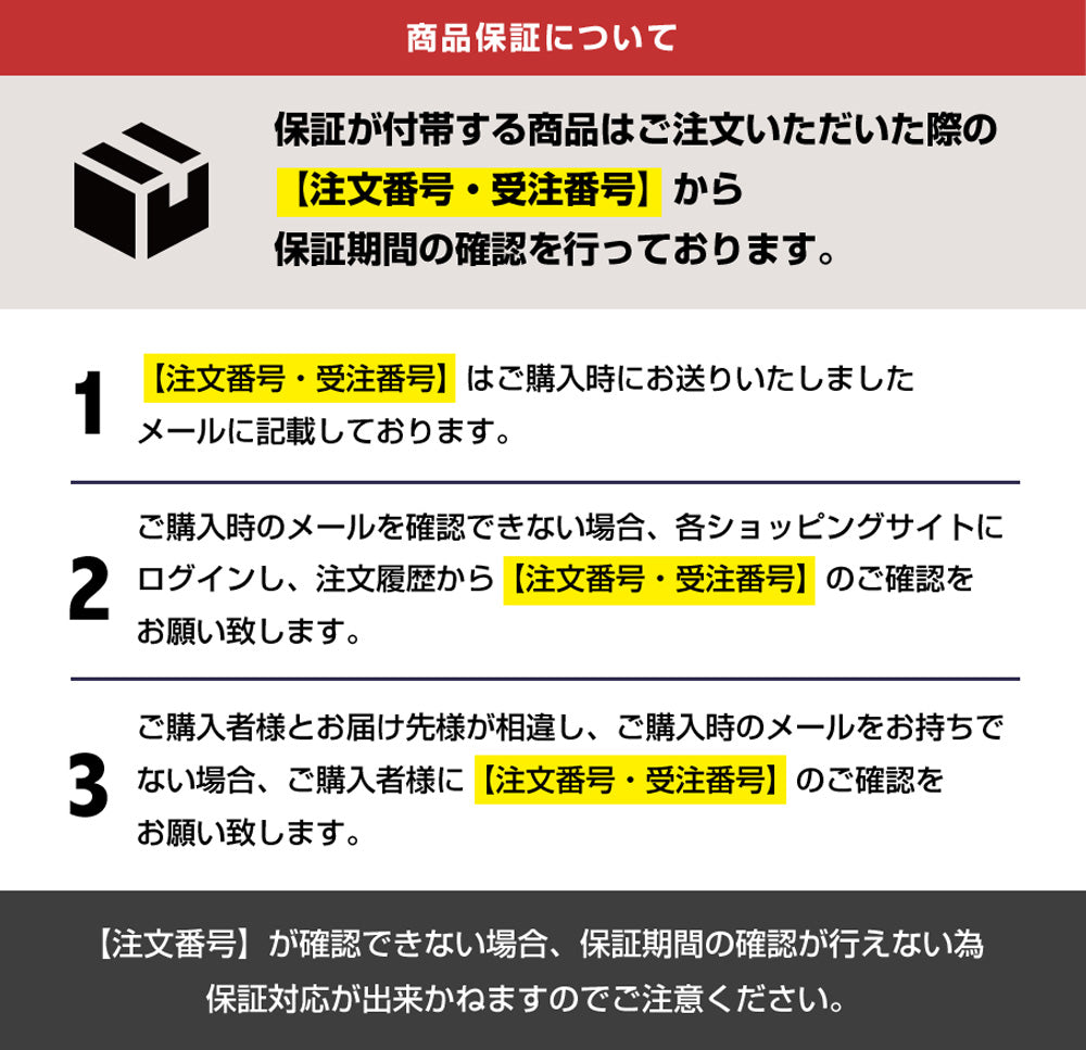 製品保証について