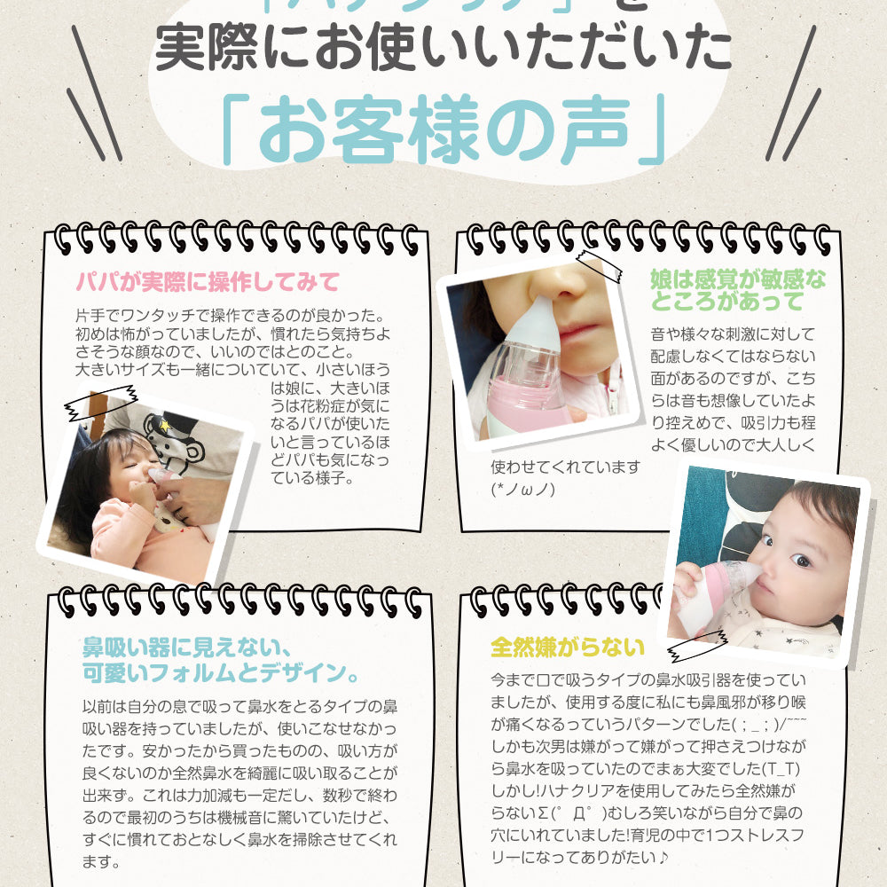 ハナクリアを実際にお使いいただいたお客様の声